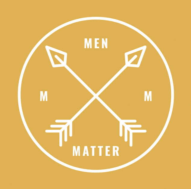 Graphic with two crossed arrows inside a circle, with the words "Men" at the top, "Matter" at the bottom, and "M" on either side.